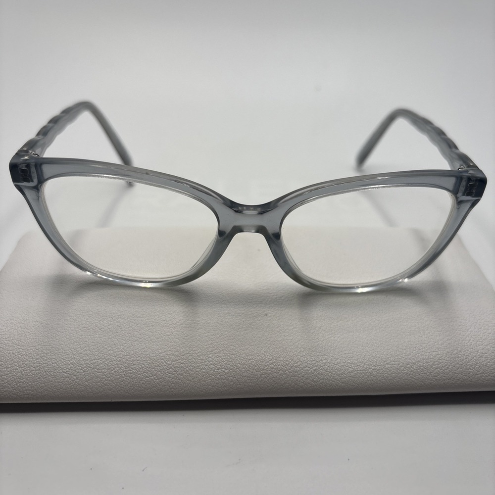 COACH HC 6186 5682 TRANSPARENT BLUE SILVER CLEAR EYEGLASSES 53-17-140 FRAME #603